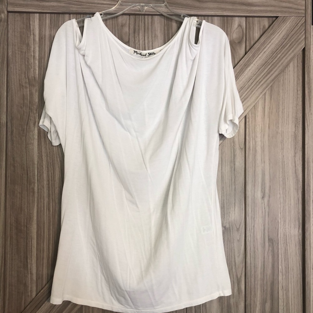 Michael Stars 3/4 sleeve cold shoulder top